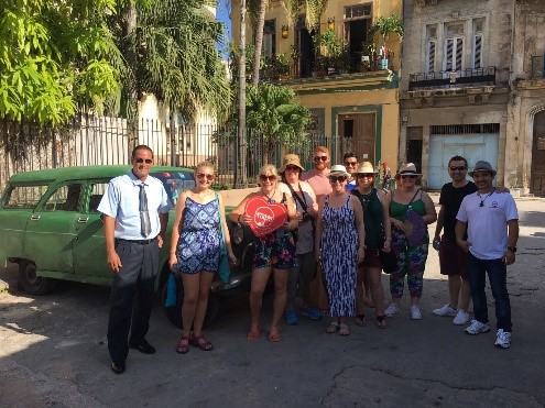 Group arriving in Cuba tour